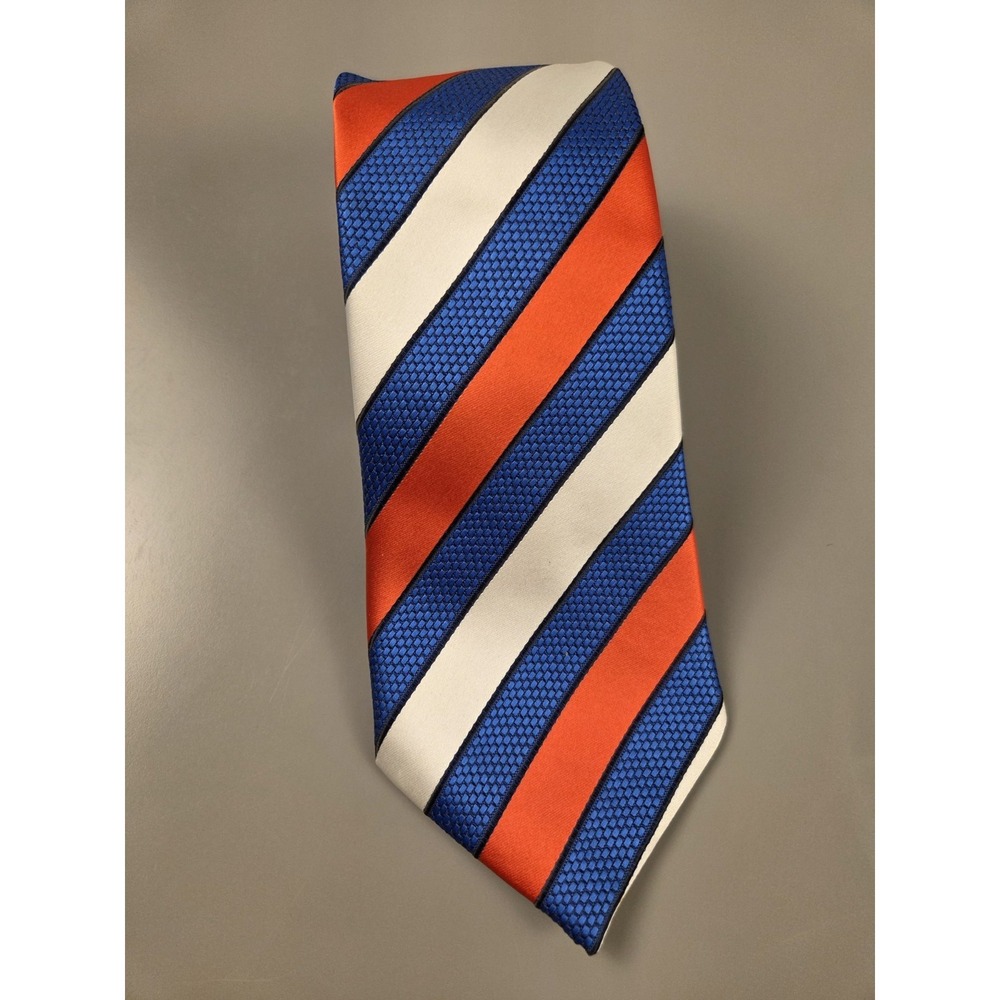 Barry Wang Red White Blue Silk Tie